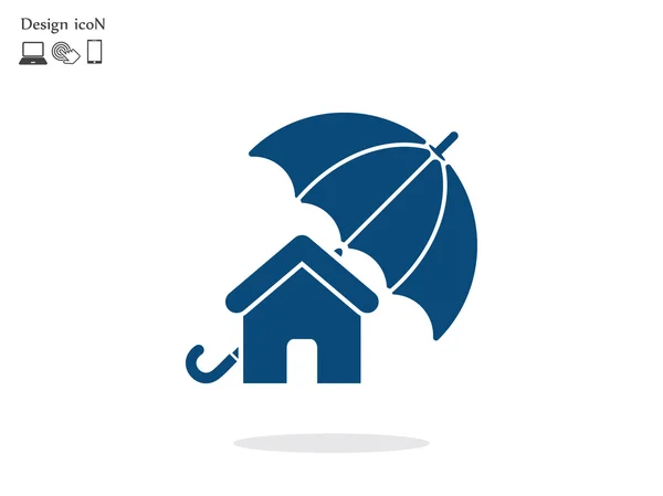 Будинок з іконою парасольки — стоковий вектор