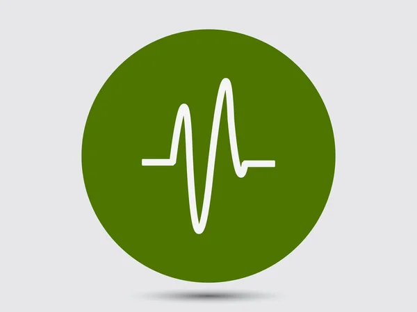 Cardiogram lapos kivitel ikon — Stock Vector