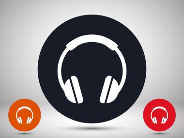 düz stil kulaklık simgesi