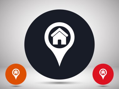 Harita göstergesi ile ev simgesini