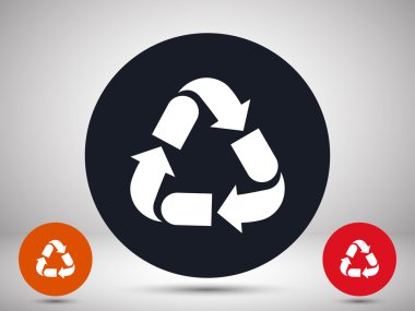 düz stil geri dönüşüm simgesini