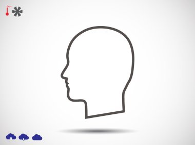 düz stil kafa simgesi