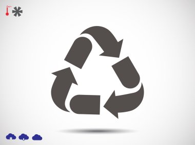 düz stil geri dönüşüm simgesini