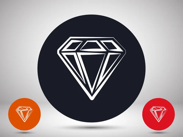 Icono de diamante de estilo plano — Vector de stock