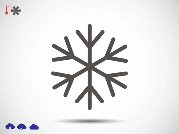 Düz stil kar tanesi simgesi — Stok Vektör