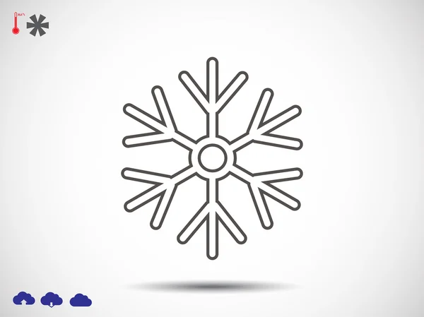 Flache Schneeflockensymbol — Stockvektor