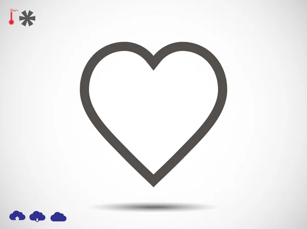 Lapos stílusú szív ikon — Stock Vector