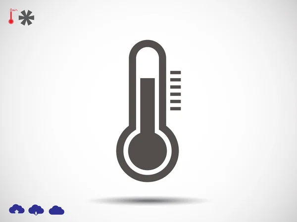 Επίπεδη στυλ εικονίδιο θερμόμετρο — Διανυσματικό Αρχείο