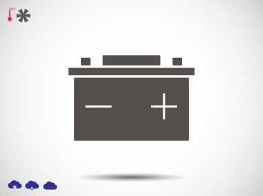 düz stil pil simgesi