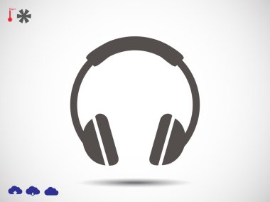 düz stil kulaklık simgesi