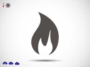 düz stil yangın simgesi 