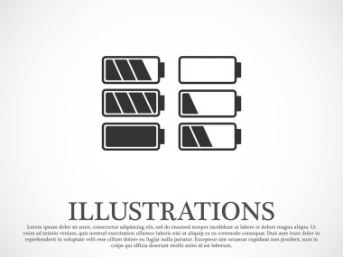 düz stil pil simgesi