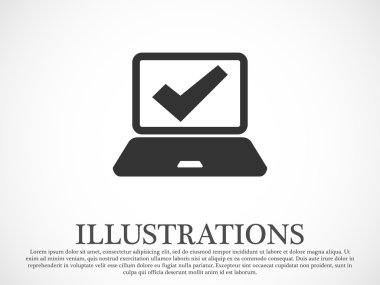 düz stil dizüstü bilgisayar simgesi 