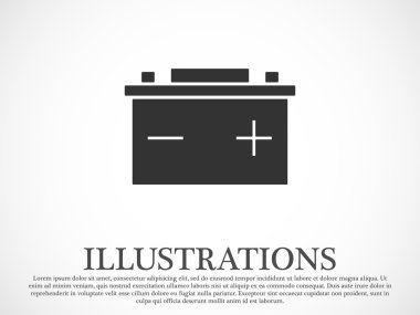 düz stil pil simgesi