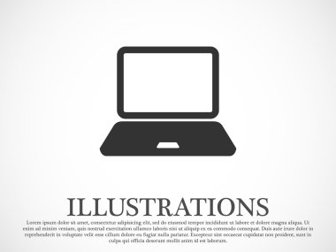 düz stil dizüstü bilgisayar simgesi 