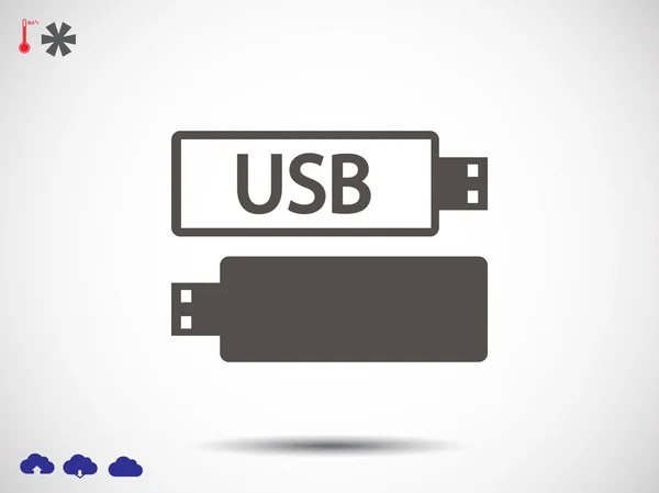 Значок USB плоского стилю — стоковий вектор