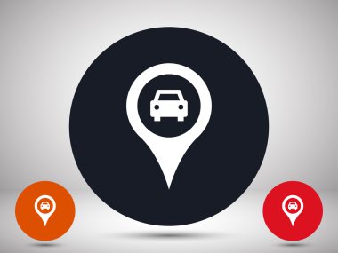 harita göstergesi ile araba simgesi