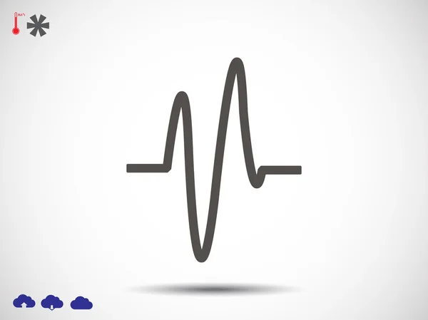 Icône de cardiogramme de style plat — Image vectorielle
