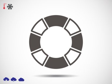 düz stil lifebuoy simgesi 