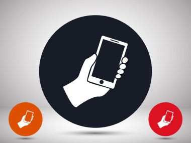 hareket eden telefon içinde el simgesi