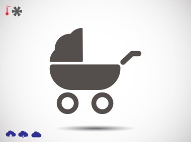 çocuk arabası simgesi silüeti