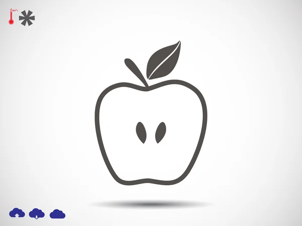 Silueta del icono de la manzana — Vector de stock