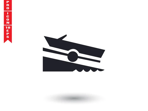 Icône graphique bateau à moteur — Image vectorielle