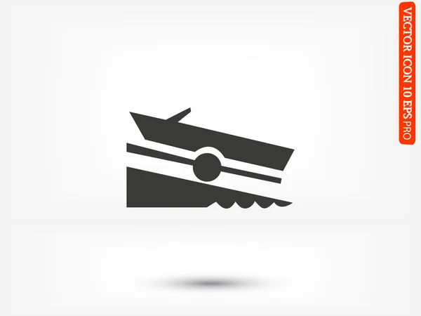 Icône graphique bateau à moteur — Image vectorielle
