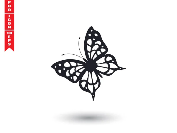 Silueta del icono de la mariposa — Vector de stock