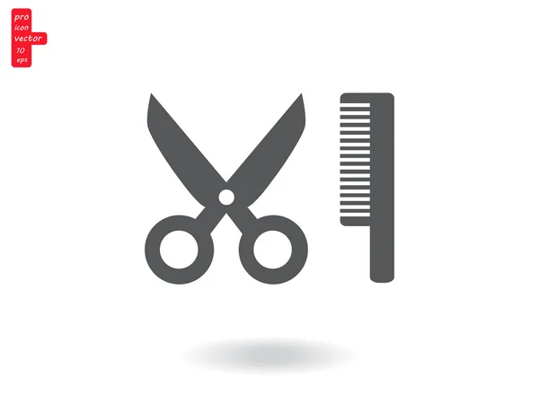 Peigne les cheveux avec des ciseaux — Image vectorielle