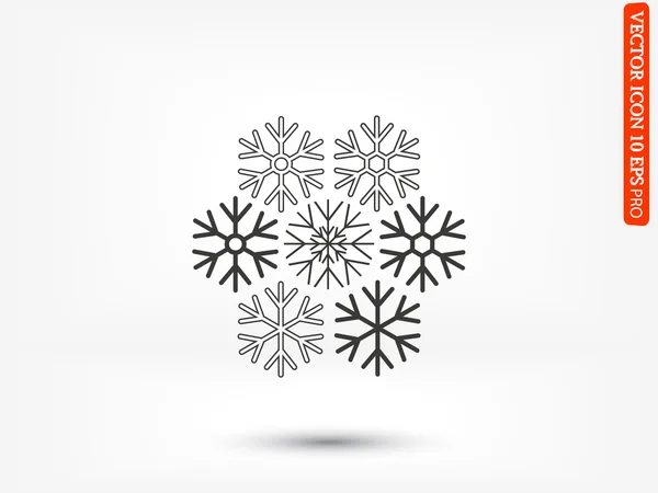 Copos de nieve abstracto icono — Vector de stock