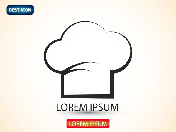 Викладена піктограма шапки шеф-кухаря — стоковий вектор