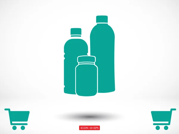 Plastic bottles  icon — Stock Vector