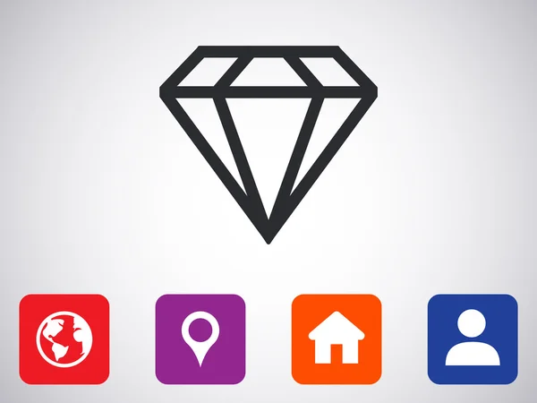 Ilustración icono de diamante — Vector de stock