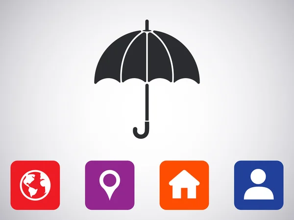 Ilustración icono paraguas — Vector de stock