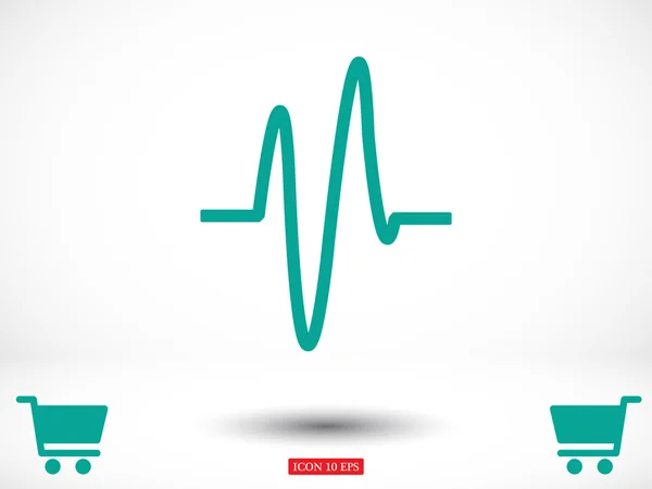 Illustrazione icona cardiogramma — Vettoriale Stock