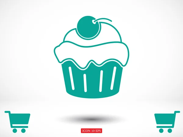 Cherry cupcake  icon — Stock Vector