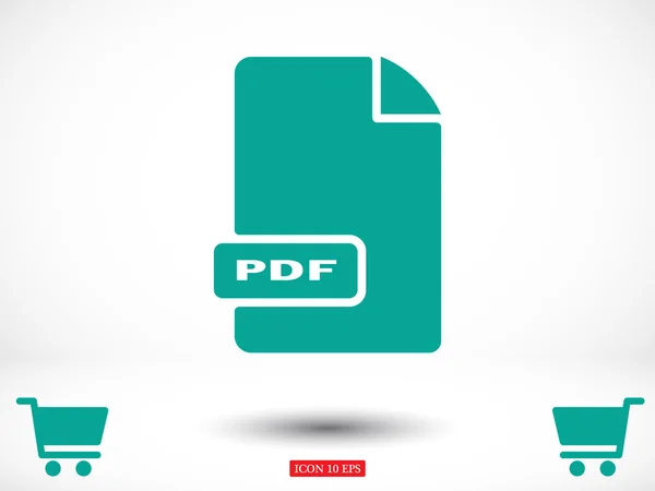 Ícone PDF plano — Vetor de Stock