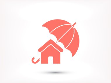 Şemsiye simgesi olan ev