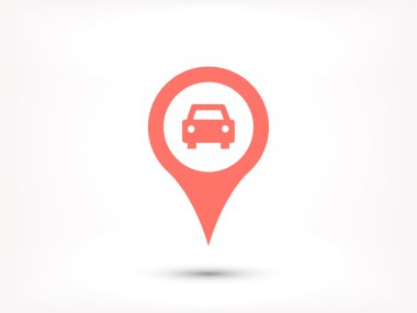 harita göstergesi ile araba simgesi 