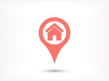 Harita göstergesi ile ev simgesini