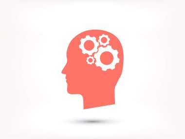 baş, düşünme simgesinde dişli