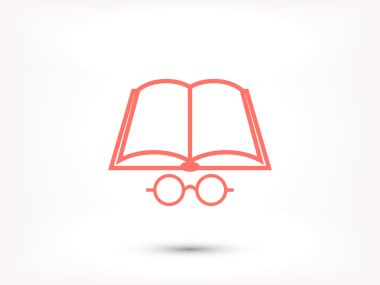 Gözlük simgesi olan açık kitap