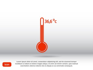  termometre ve insan vücudunun sıcaklığı simgesi