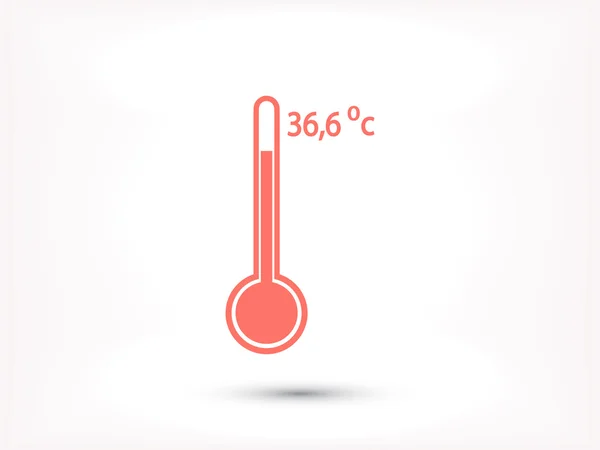 Termometer och människokroppen temperatur ikon — Stock vektor