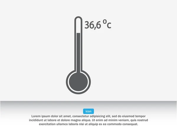 Termómetro e icono de temperatura corporal humana — Vector de stock