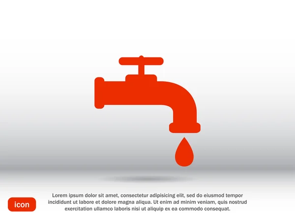 Robinet avec icône de goutte d'eau — Image vectorielle