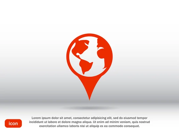 Globo y mapa pin icono — Archivo Imágenes Vectoriales