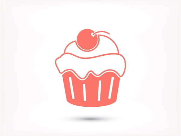 Cereza cupcake icono — Vector de stock