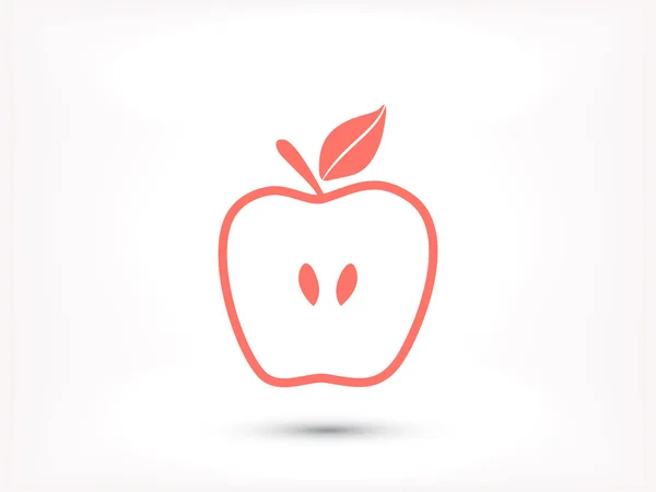 Mitad manzana fruta icono — Archivo Imágenes Vectoriales